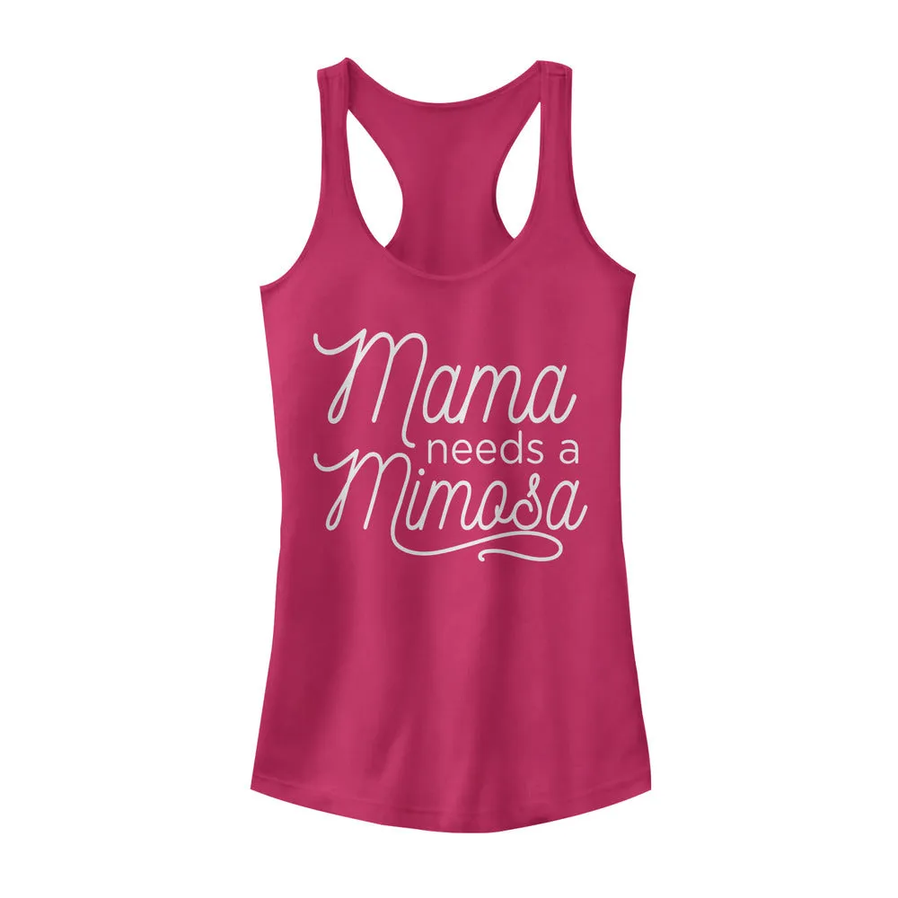 Junior's CHIN UP Mama Needs a Mimosa Racerback Tank Top sold by Chin Up Apparel
