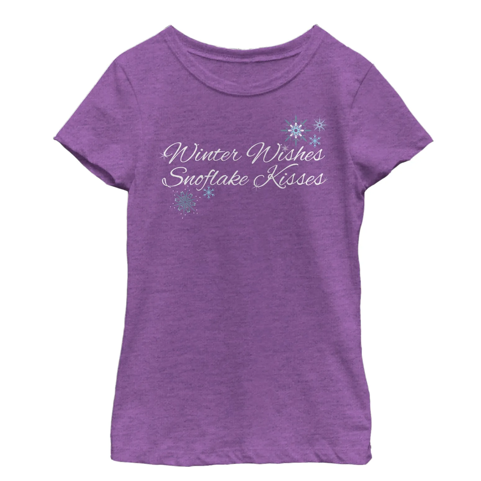 Girl's CHIN UP Winter Wishes & Snowflake Kisses T-Shirt sold by Chin Up Apparel