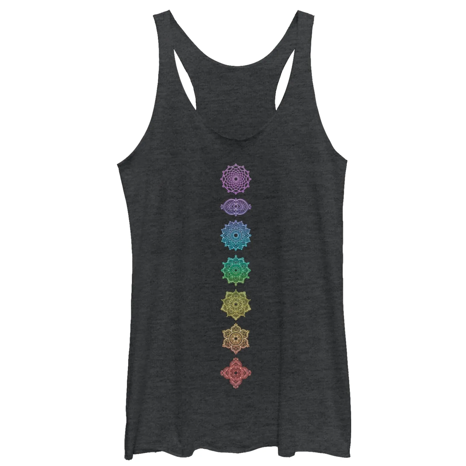 Women's CHIN UP Rainbow Chakra Racerback Tank Top sold by Chin Up Apparel
