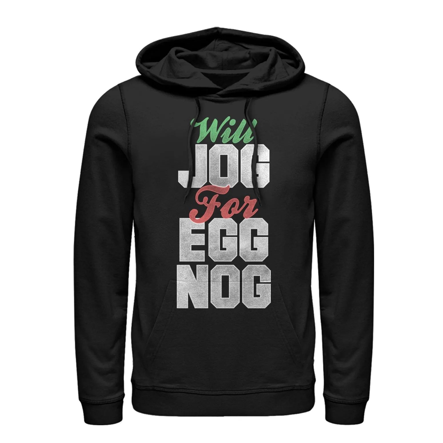 Women's CHIN UP Christmas Jog for Egg Nog Pull Over Hoodie sold by Chin Up Apparel