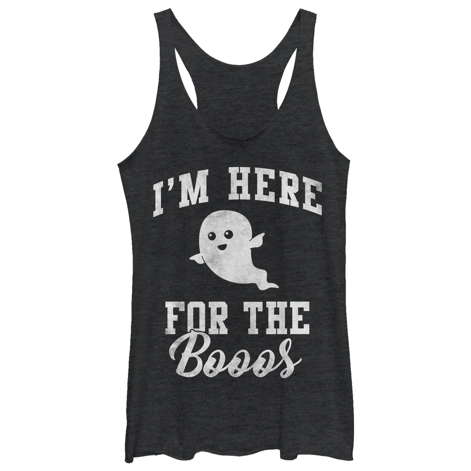 Women's CHIN UP Halloween Ghost Here for Boos Racerback Tank Top sold by Chin Up Apparel