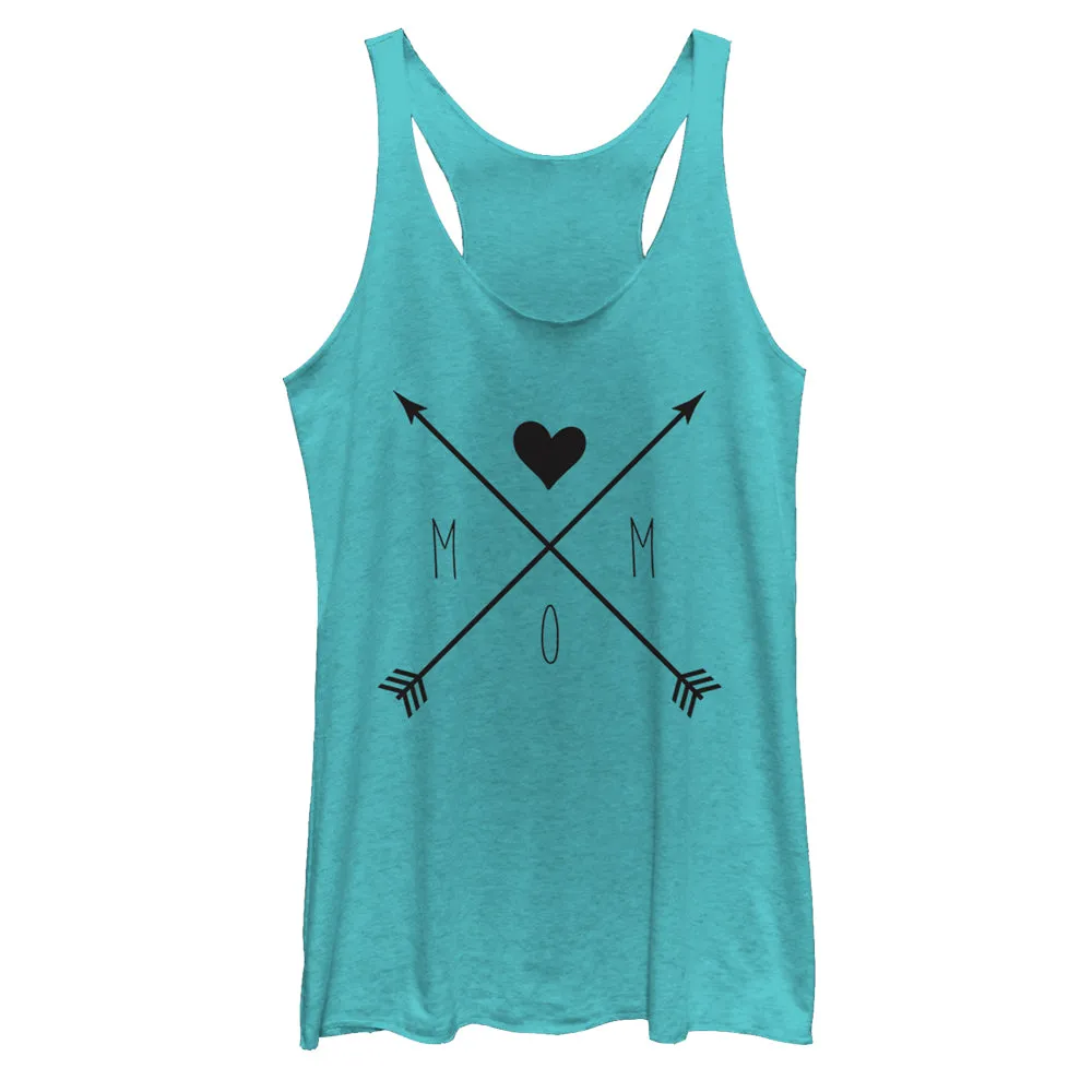 Women's CHIN UP Mom Crossed Arrows Racerback Tank Top sold by Chin Up Apparel