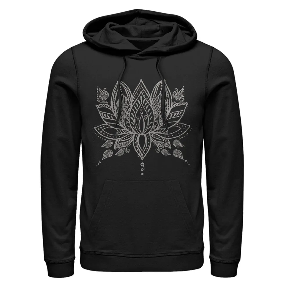 Women's CHIN UP Henna Lotus Flower Pull Over Hoodie sold by Chin Up Apparel