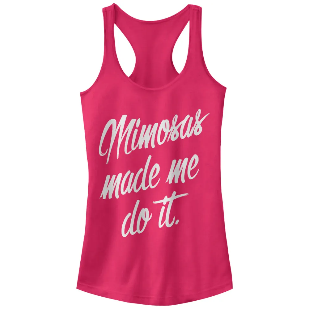 Junior's CHIN UP Mimosas Made Me Racerback Tank Top sold by Chin Up Apparel
