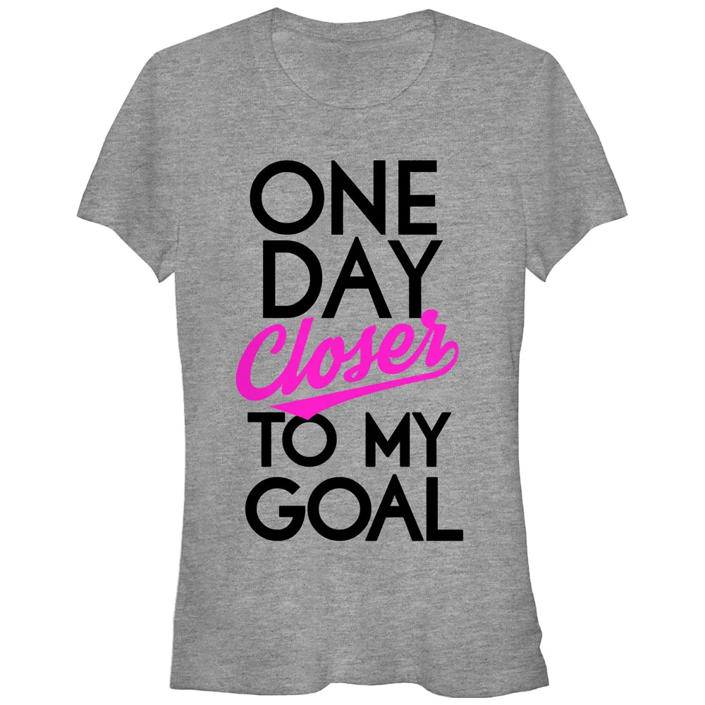 Junior's CHIN UP One Day Closer to My Goal T-Shirt sold by Chin Up Apparel