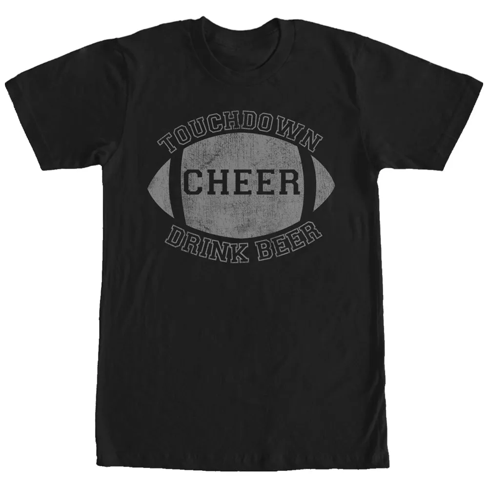 Men's CHIN UP Football Touchdown Cheer Drink Beer T-Shirt sold by Chin Up Apparel