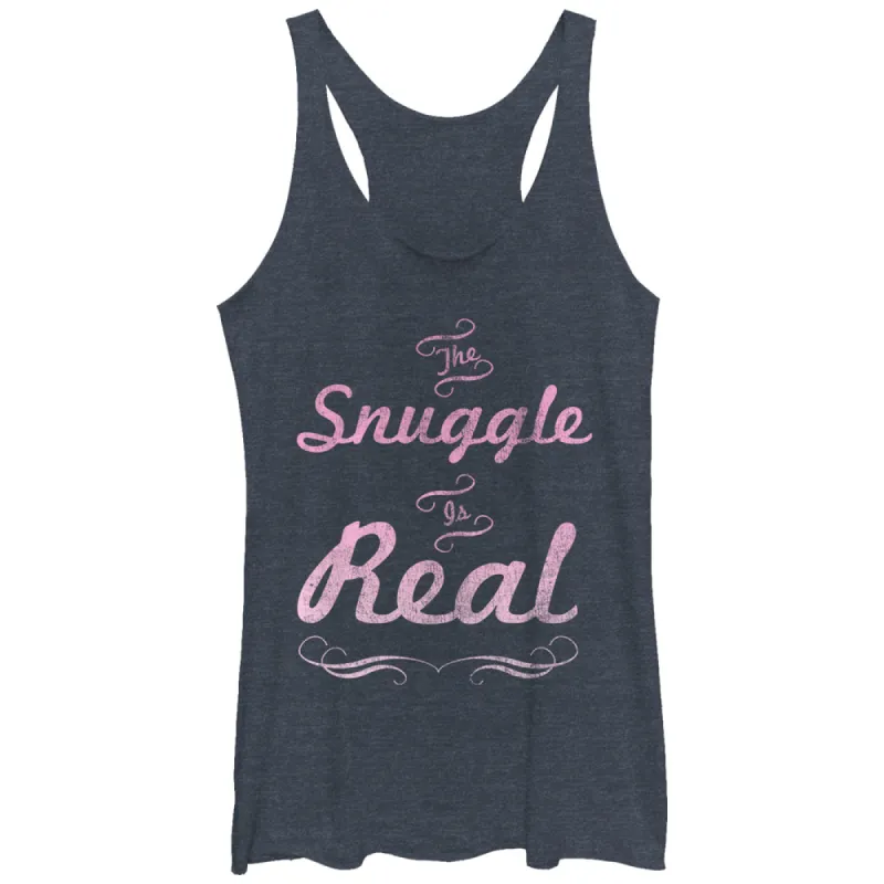 Women's CHIN UP Snuggle is Real Cursive Racerback Tank Top sold by Chin Up Apparel