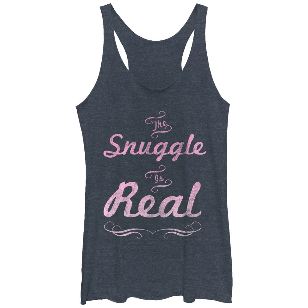 Women's CHIN UP Snuggle is Real Cursive Racerback Tank Top sold by Chin Up Apparel
