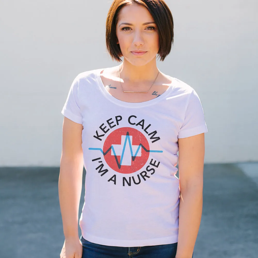 Women's CHIN UP Keep Calm I'm a Nurse Scoop Neck sold by Chin Up Apparel product image thumbnail 2