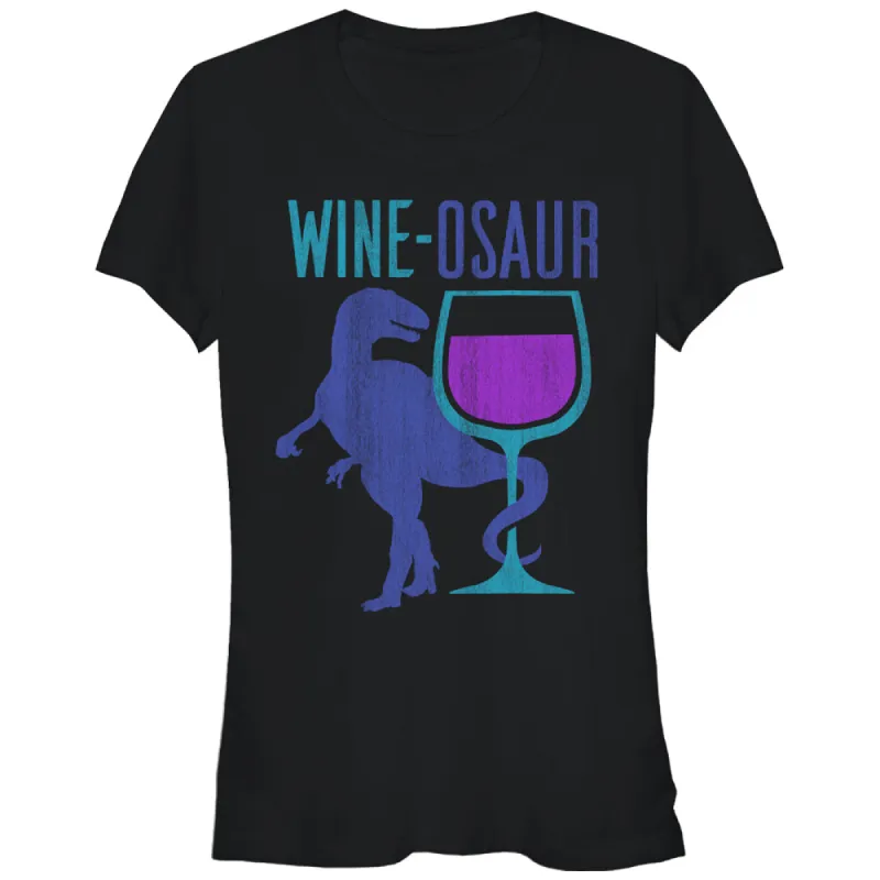 Junior's CHIN UP Wine Dinosaur T-Shirt sold by Chin Up Apparel