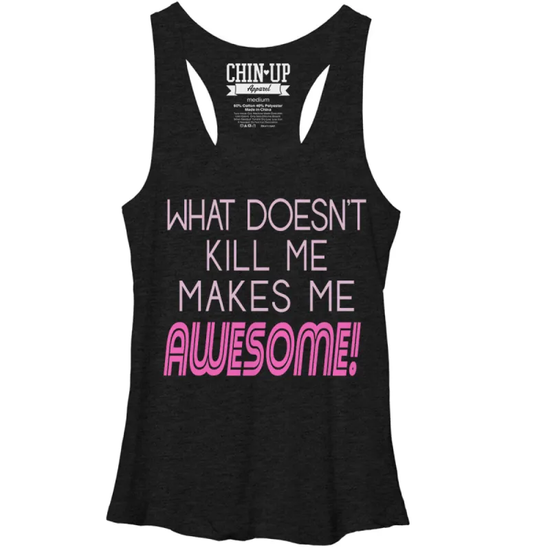 Women's CHIN UP What Doesn't Kill Me Racerback Tank Top sold by Chin Up Apparel