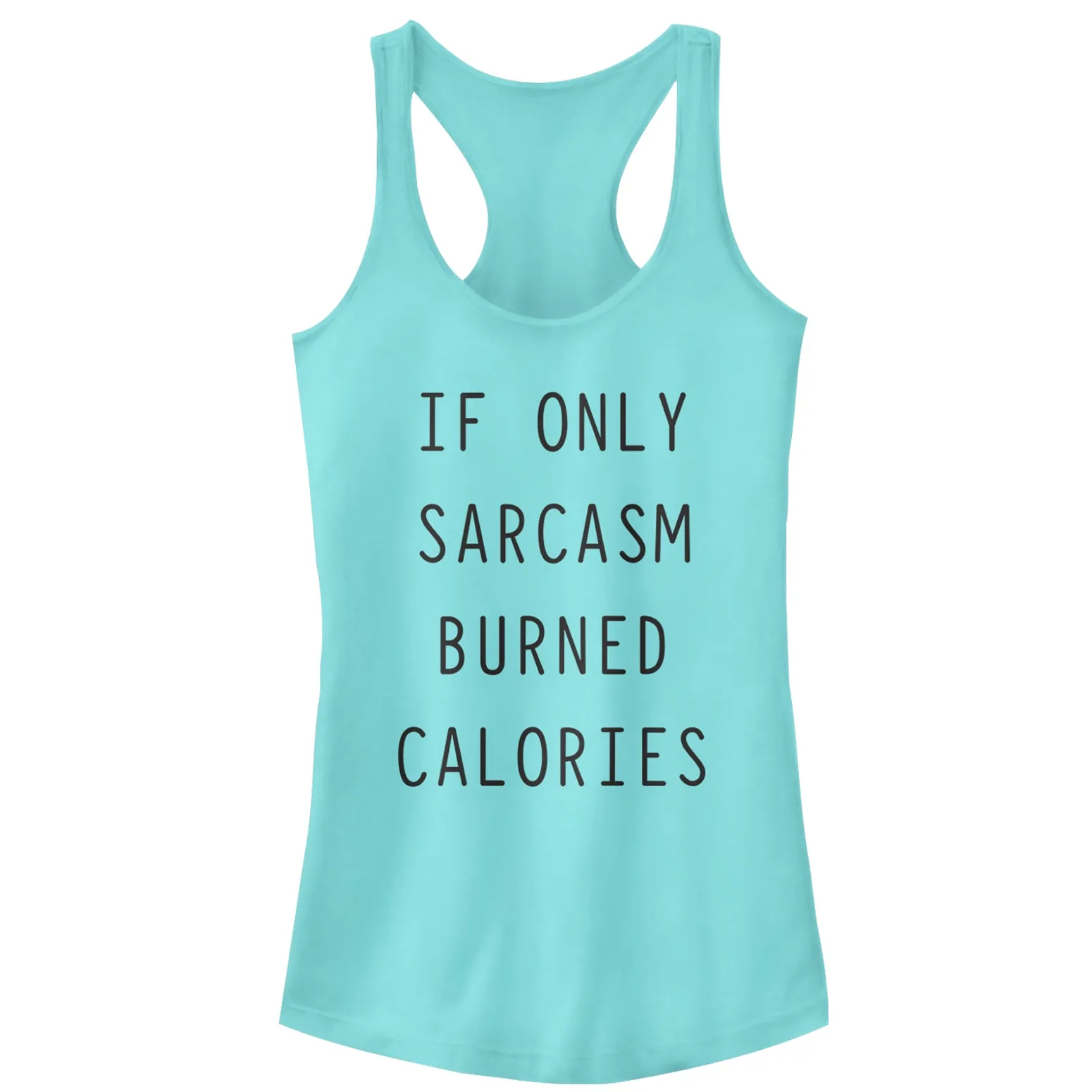 Junior's CHIN UP Sarcasm Burns Calories Racerback Tank Top sold by Chin Up Apparel product image thumbnail 3