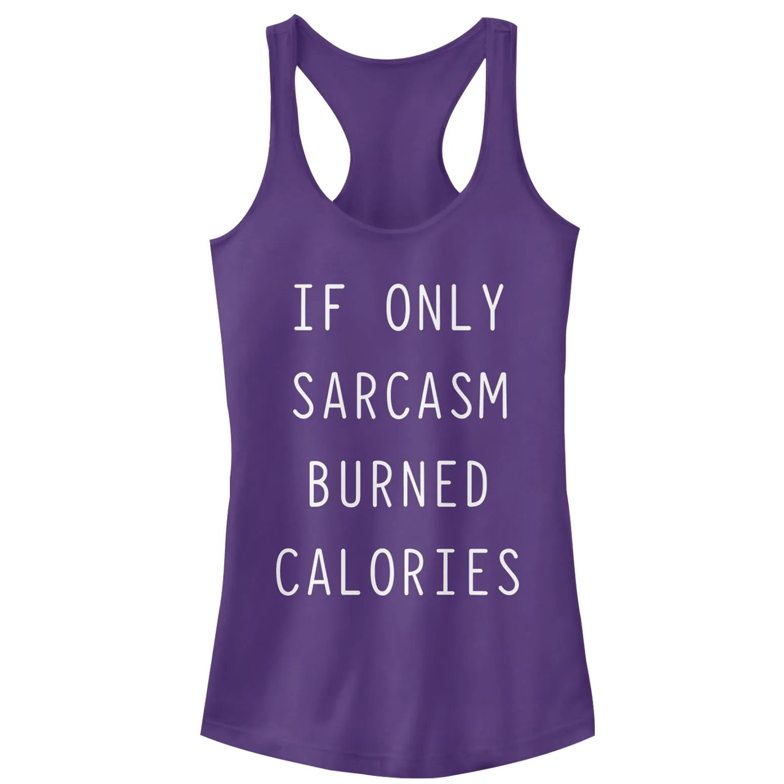 Junior's CHIN UP Sarcasm Burns Calories Racerback Tank Top sold by Chin Up Apparel product image thumbnail 5