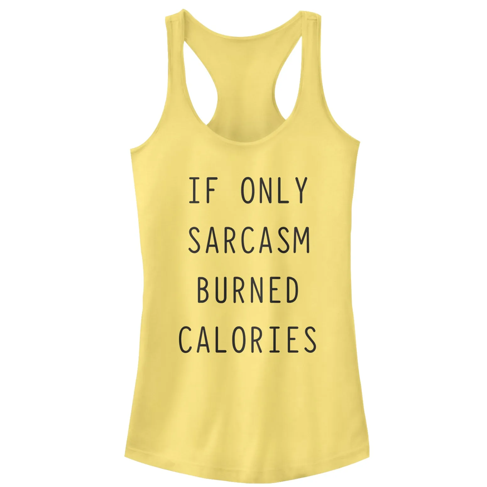 Junior's CHIN UP Sarcasm Burns Calories Racerback Tank Top sold by Chin Up Apparel product image thumbnail 4