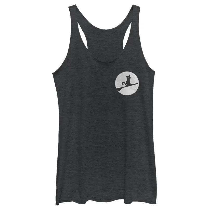 Women's CHIN UP Halloween Witch Cat Racerback Tank Top sold by Chin Up Apparel