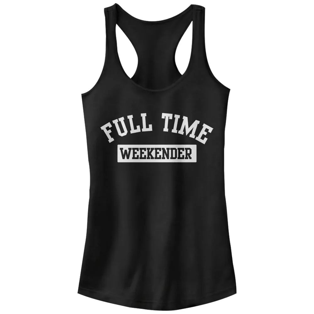 Junior's CHIN UP Full Time Weekender Racerback Tank Top sold by Chin Up Apparel