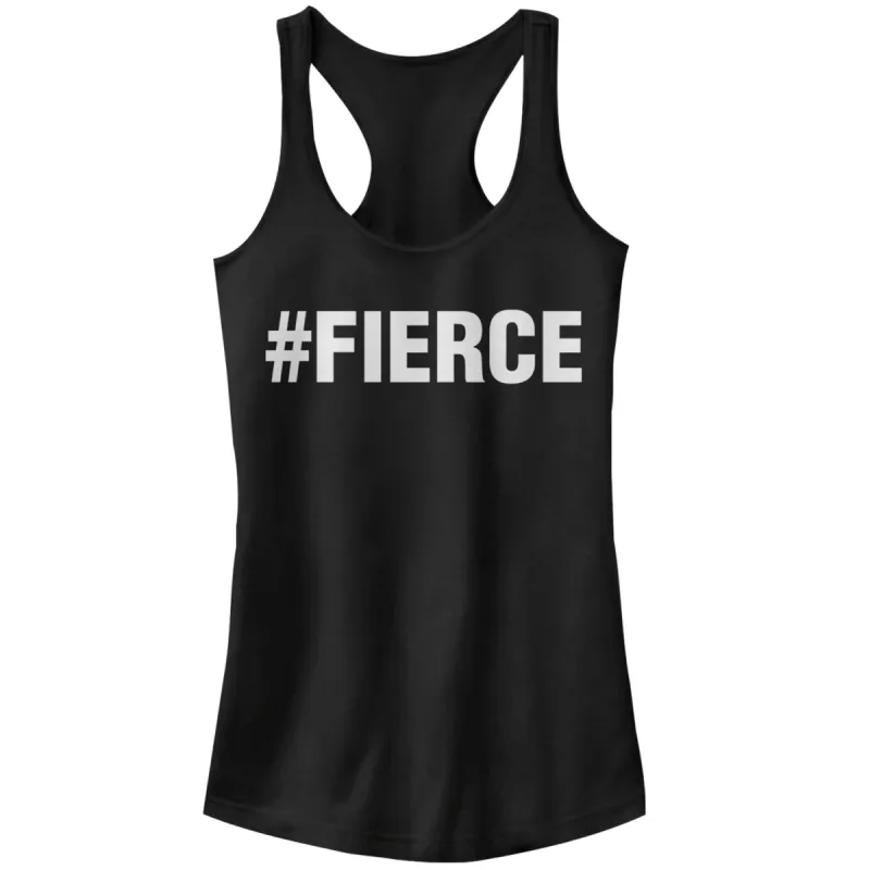 Junior's CHIN UP Hashtag Fierce Racerback Tank Top sold by Chin Up Apparel