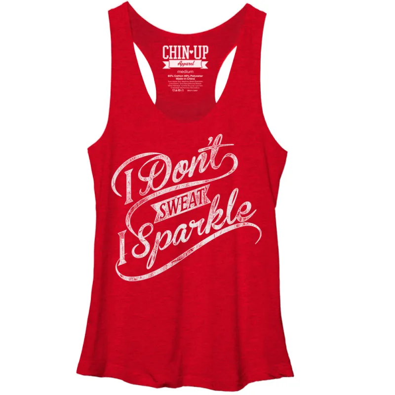 Women's CHIN UP I Sparkle Racerback Tank Top sold by Chin Up Apparel