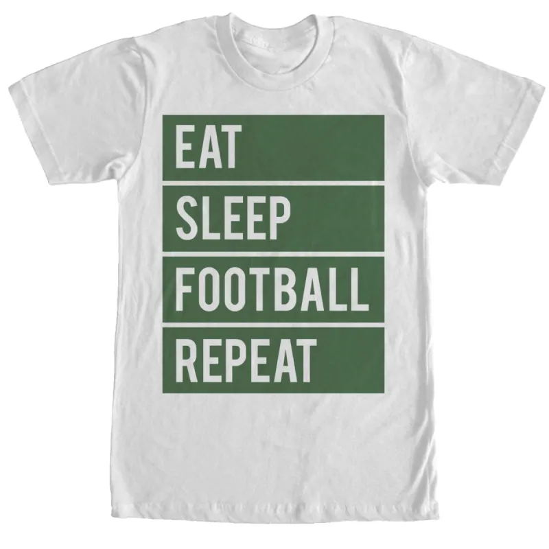 Men's CHIN UP Eat Sleep Football Repeat T-Shirt sold by Chin Up Apparel