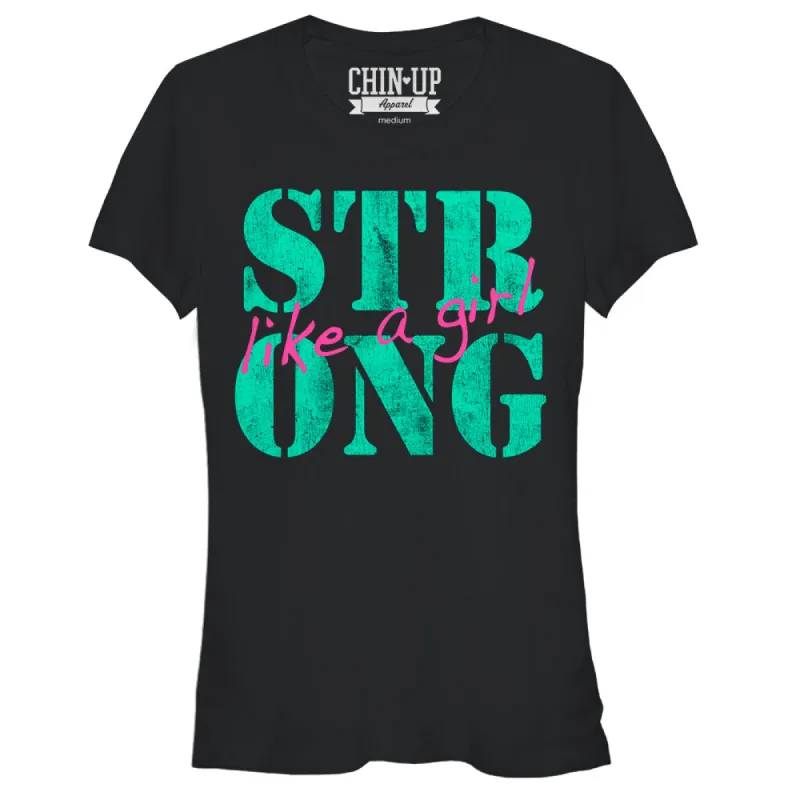 Junior's CHIN UP Like a Girl T-Shirt sold by Chin Up Apparel