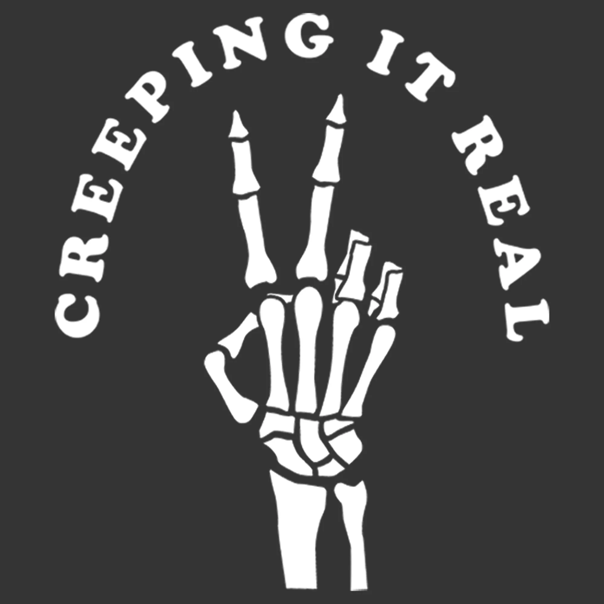 Men's CHIN UP Halloween Creepin' Real Skeleton Sweatshirt sold by Chin Up Apparel product image thumbnail 4