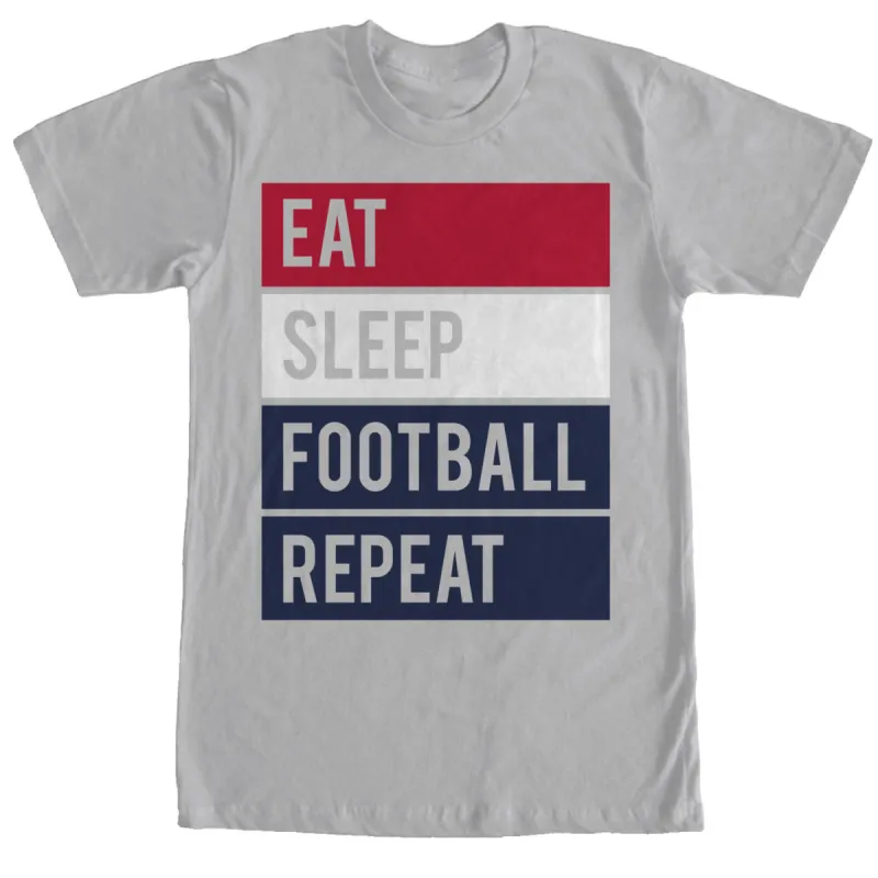 Men's CHIN UP Eat Sleep Football Repeat T-Shirt sold by Chin Up Apparel