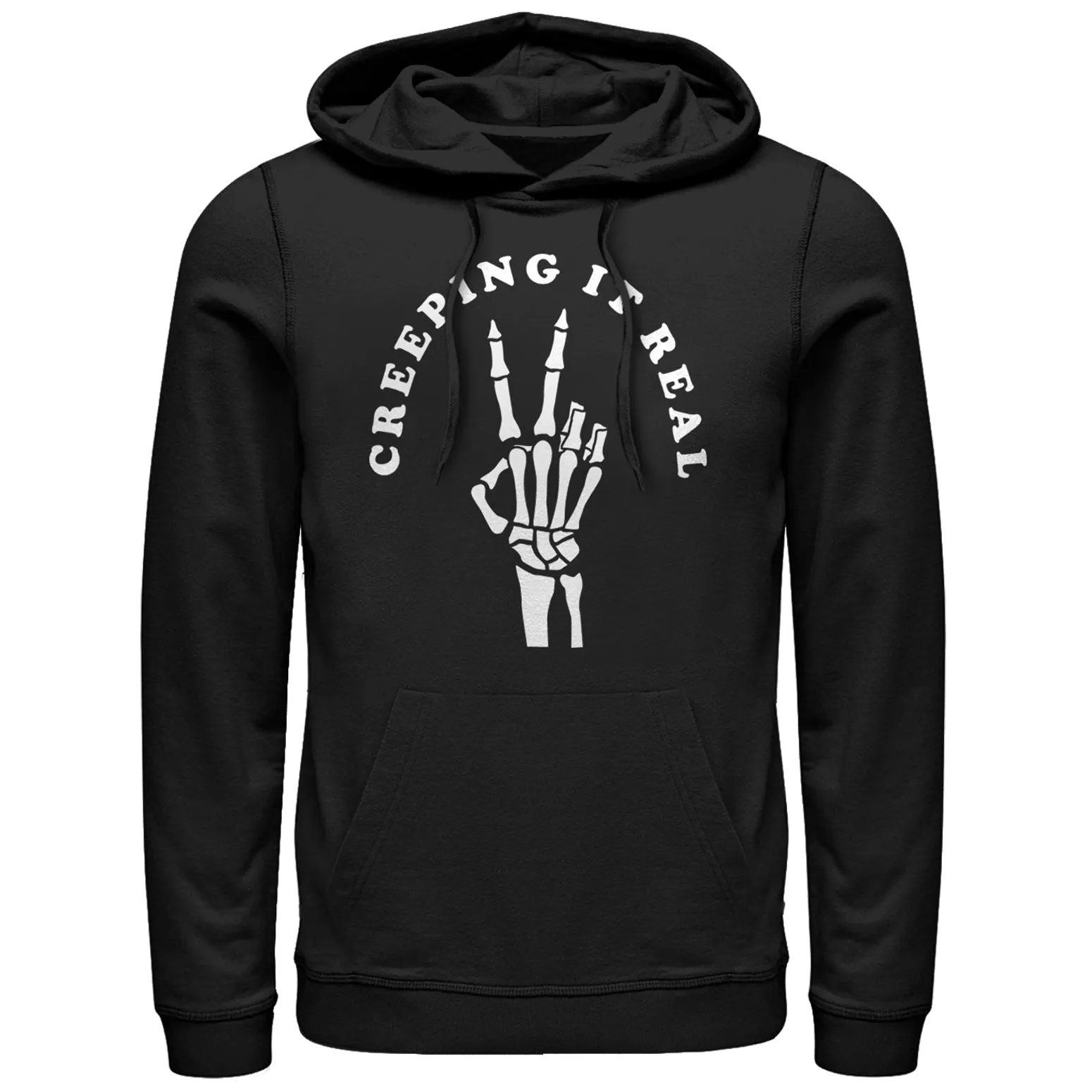 Men's CHIN UP Halloween Creepin' Real Skeleton Pull Over Hoodie sold by Chin Up Apparel