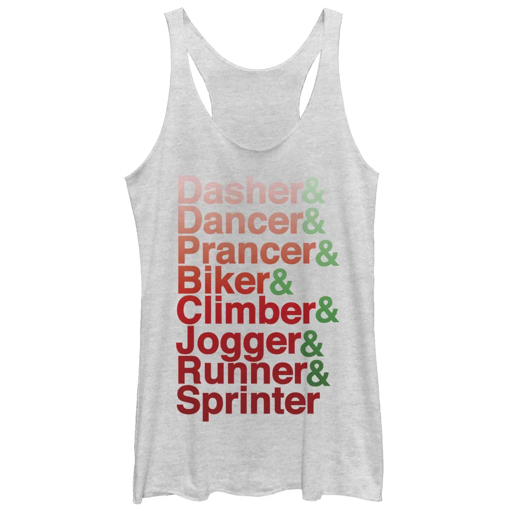 Women's CHIN UP Christmas Reindeer Workout Racerback Tank Top sold by Chin Up Apparel