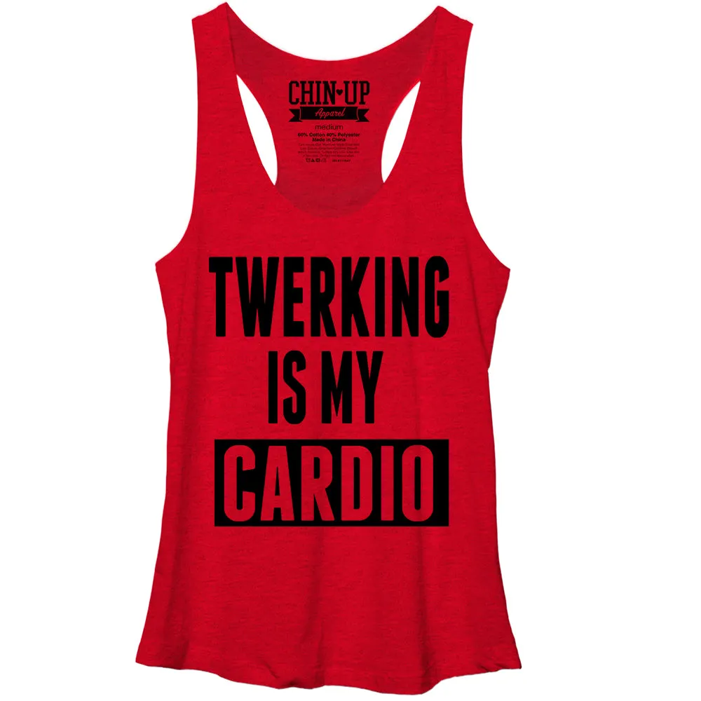 Women's CHIN UP Twerking is my Cardio Racerback Tank Top sold by Chin Up Apparel