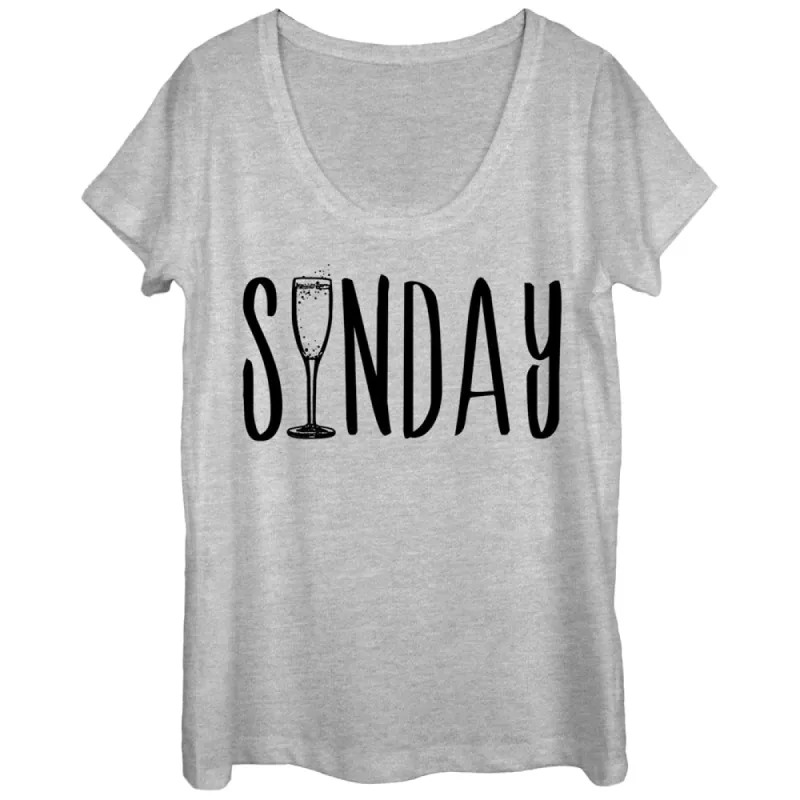 Women's CHIN UP Sunday Champagne Brunch Scoop Neck sold by Chin Up Apparel