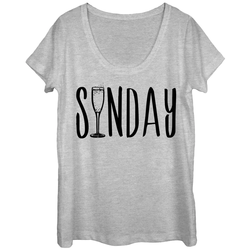 Women's CHIN UP Sunday Champagne Brunch Scoop Neck sold by Chin Up Apparel