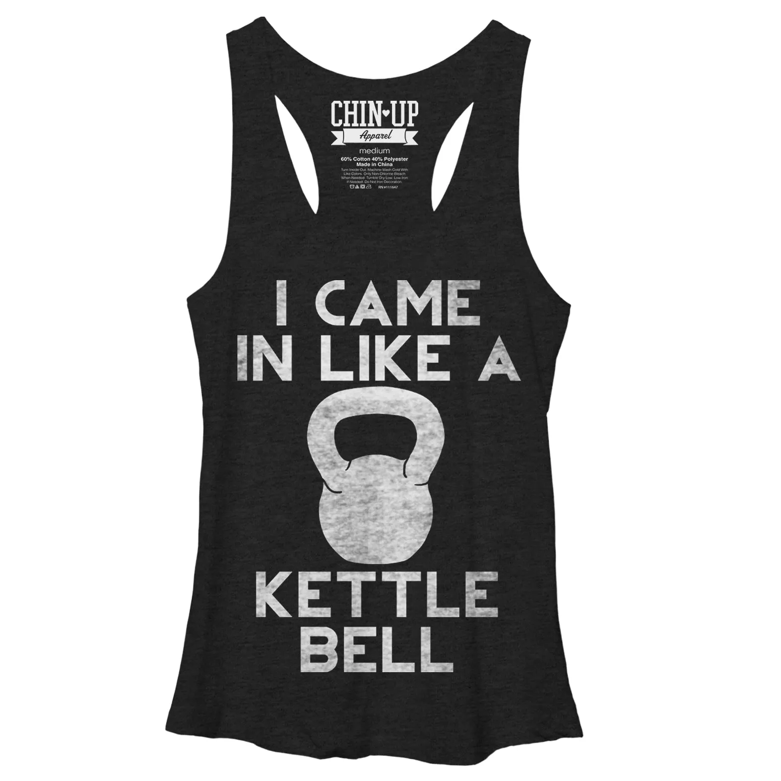 Women's CHIN UP I Came in Like a Kettle Bell Racerback Tank Top sold by Chin Up Apparel