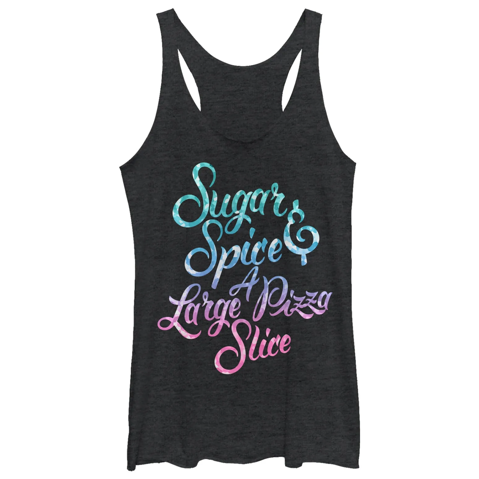 Women's CHIN UP Sugar Spice Pizza Slice Racerback Tank Top sold by Chin Up Apparel