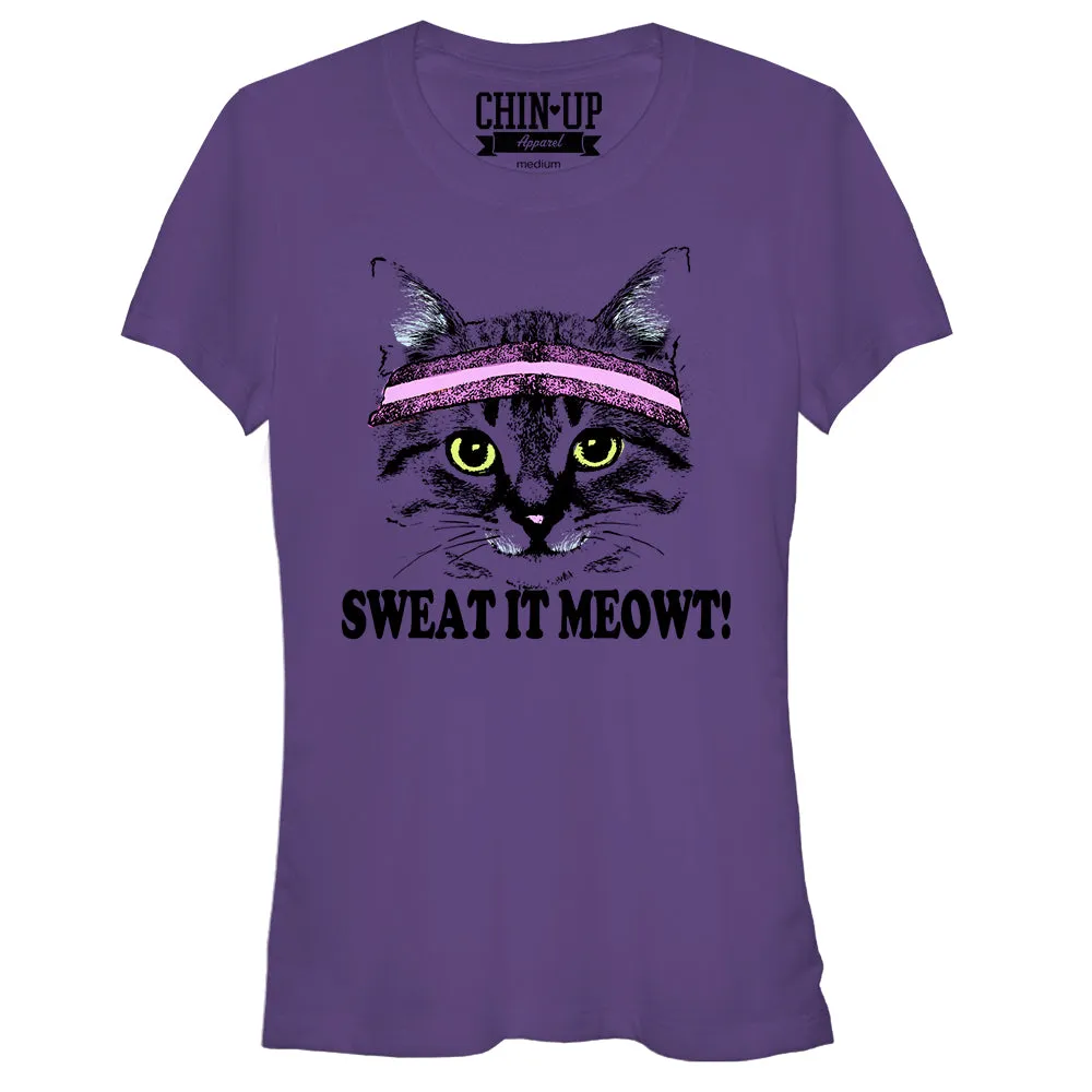 Junior's CHIN UP Sweat it Meowt T-Shirt sold by Chin Up Apparel