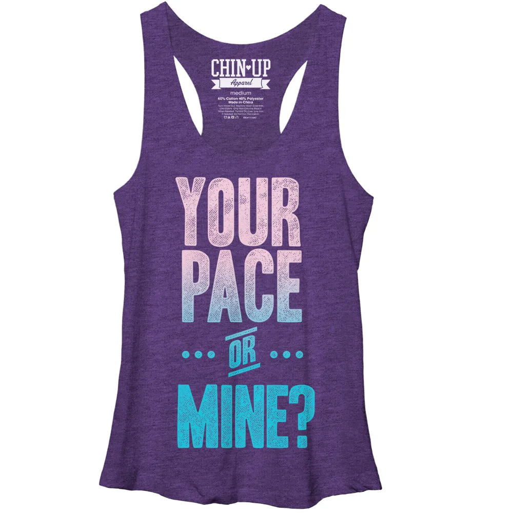 Women's CHIN UP Pace Yourself Racerback Tank Top sold by Chin Up Apparel