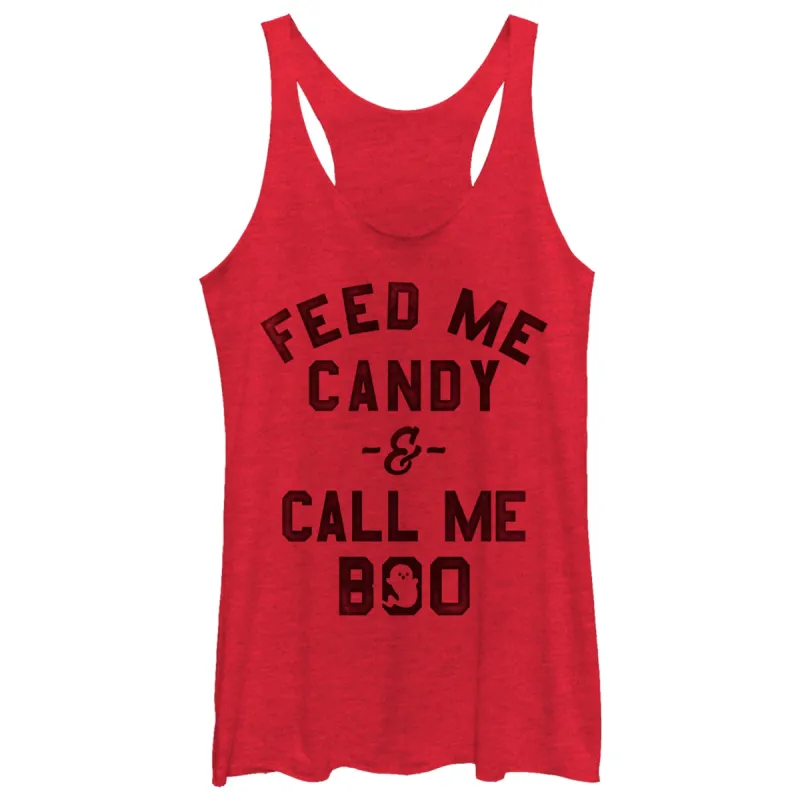 Women's CHIN UP Halloween Call Me Boo Racerback Tank Top sold by Chin Up Apparel