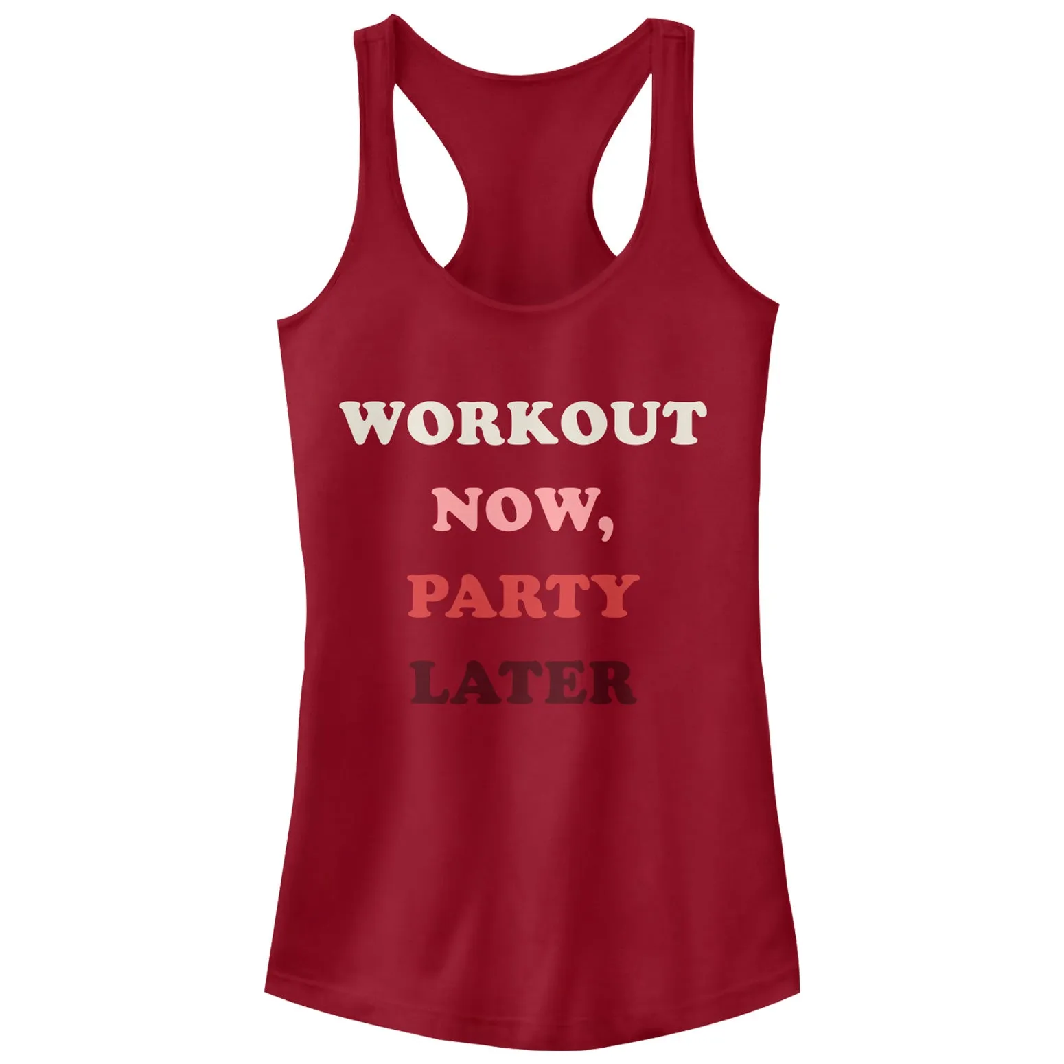 Junior's CHIN UP Workout Now, Party Later Racerback Tank Top sold by Chin Up Apparel