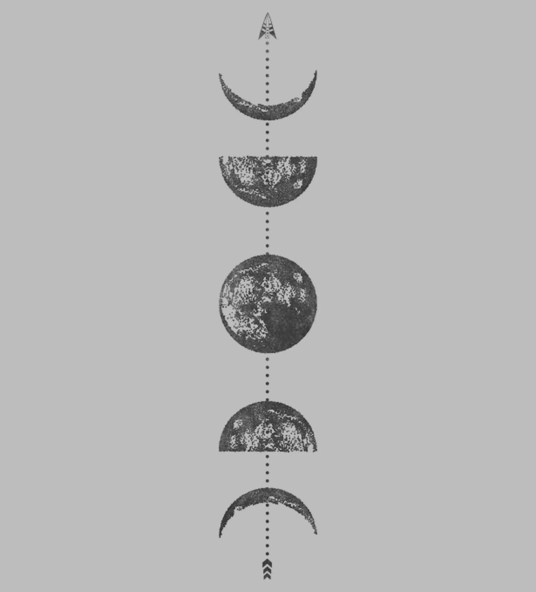 Women's CHIN UP Moon Phases Arrow T-Shirt sold by Chin Up Apparel product image thumbnail 2