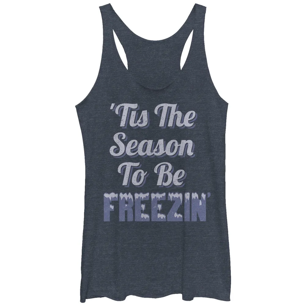 Women's CHIN UP Season to Be Freezing Racerback Tank Top sold by Chin Up Apparel