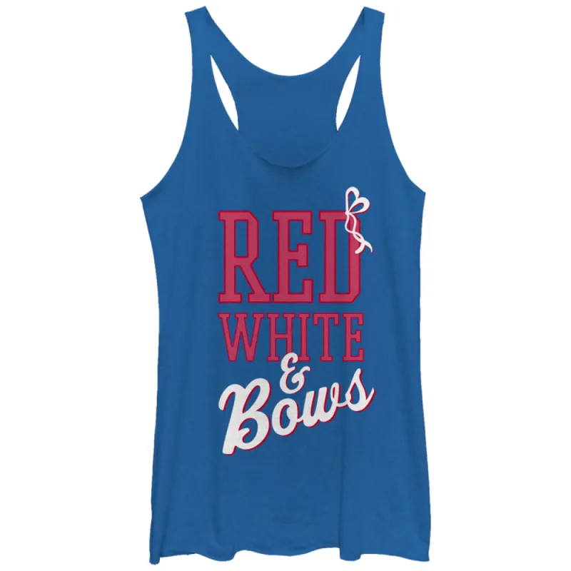 Women's CHIN UP 4th of July and Bows Racerback Tank Top sold by Chin Up Apparel