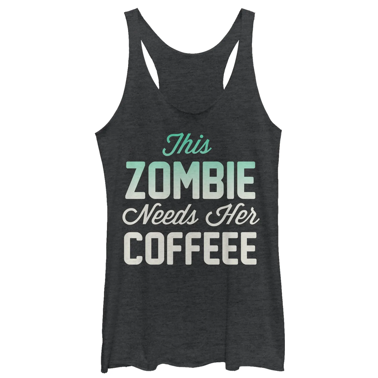 Women's CHIN UP Halloween Zombie Needs Coffee Racerback Tank Top sold by Chin Up Apparel