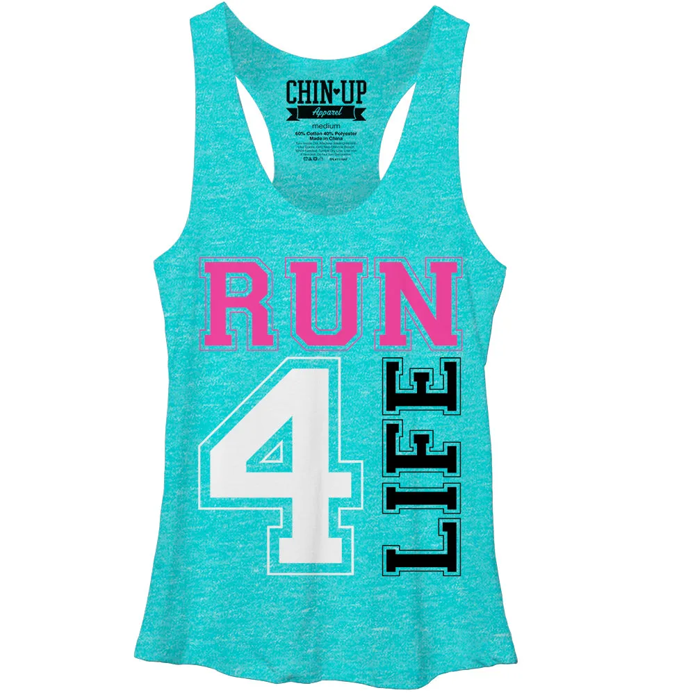 Women's CHIN UP Run For Life Racerback Tank Top sold by Chin Up Apparel
