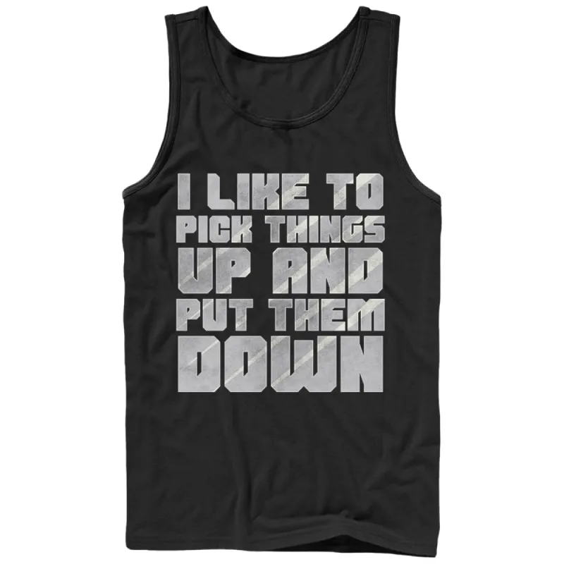 Men's CHIN UP Pick Things Up and Put Them Down Tank Top sold by Chin Up Apparel
