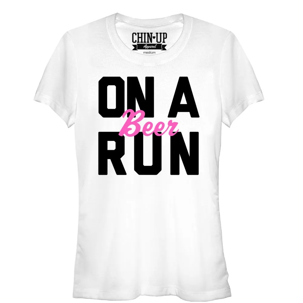 Junior's CHIN UP On a Run T-Shirt sold by Chin Up Apparel