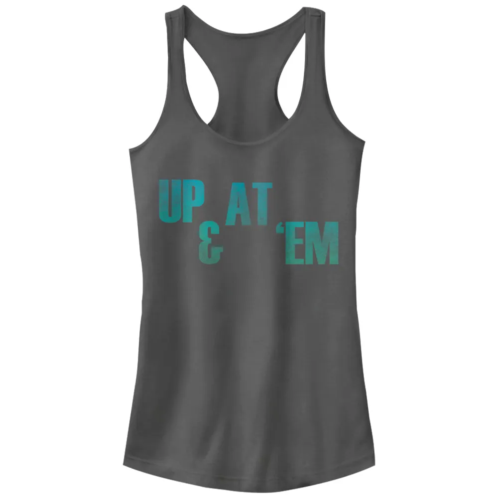 Junior's CHIN UP Get Up and At Em Racerback Tank Top sold by Chin Up Apparel