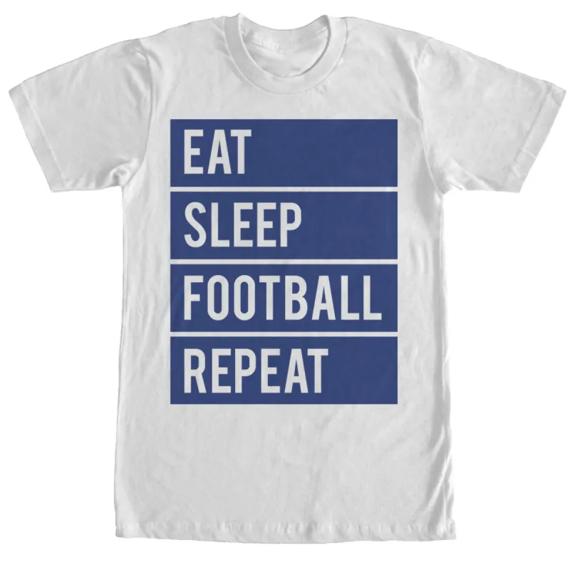 Men's CHIN UP Eat Sleep Football Repeat T-Shirt sold by Chin Up Apparel
