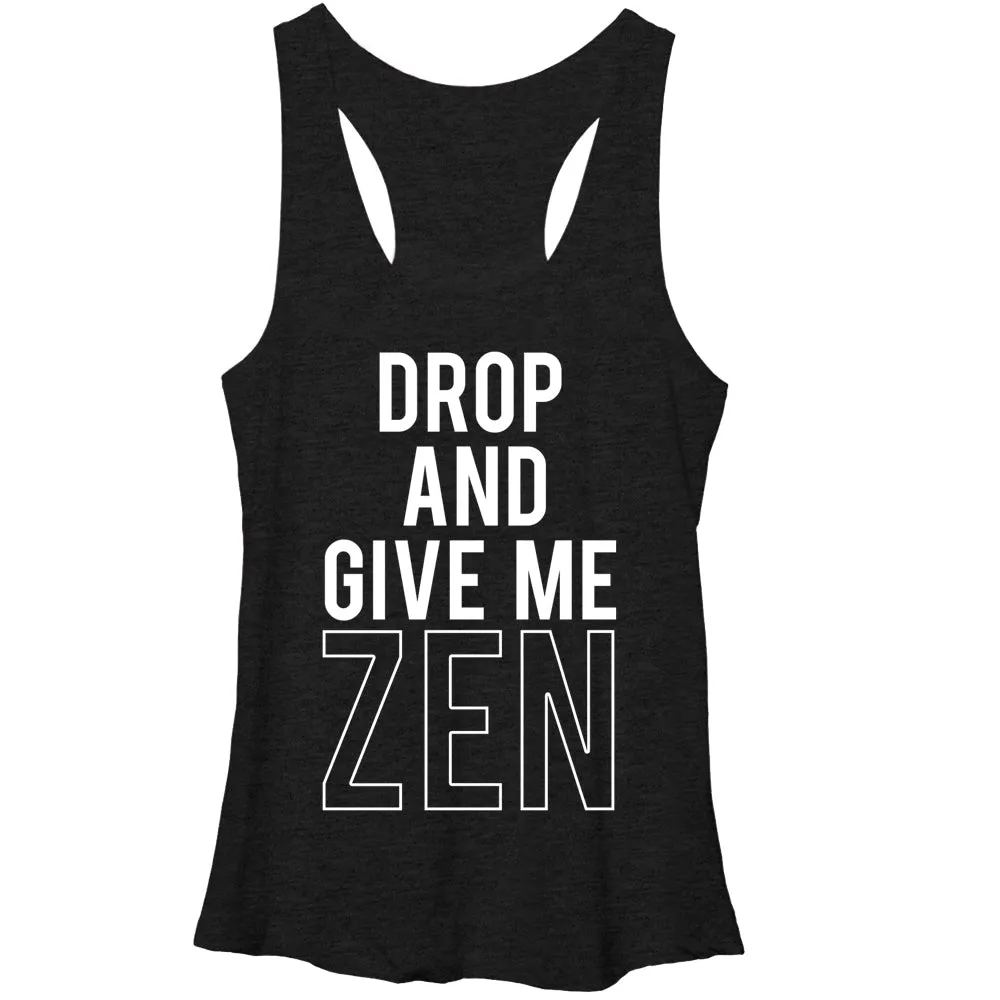 Women's CHIN UP Drop and Give Me Zen Racerback Tank Top sold by Chin Up Apparel