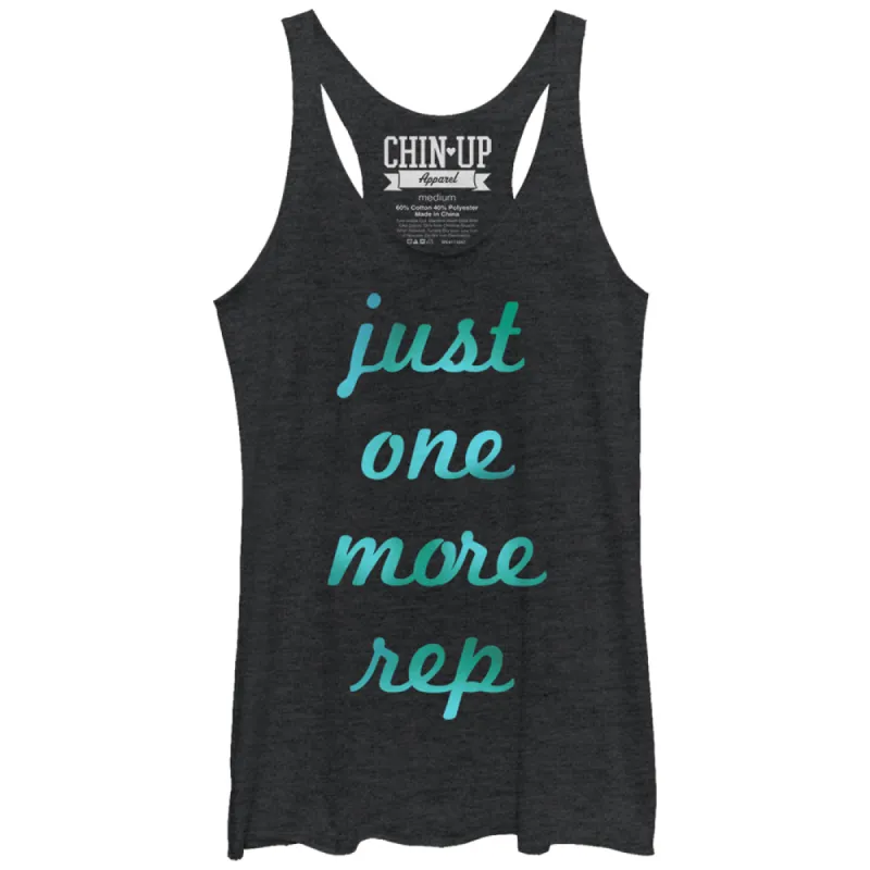 Women's CHIN UP Just One More Rep Racerback Tank Top sold by Chin Up Apparel
