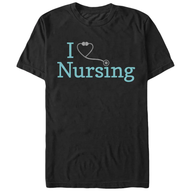 Men's CHIN UP I Love Nursing Stethoscope T-Shirt sold by Chin Up Apparel
