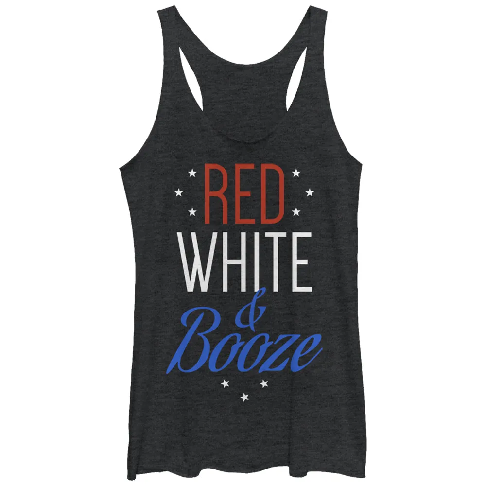 Women's CHIN UP 4th of July and Booze Racerback Tank Top sold by Chin Up Apparel